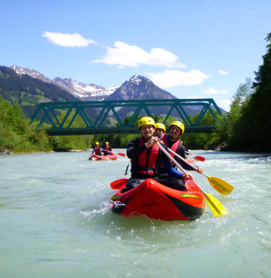 Rafting auf der Iller im Canadier